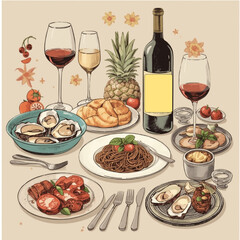 Table setting, Cutlery, Plates, Mediterranean food, 