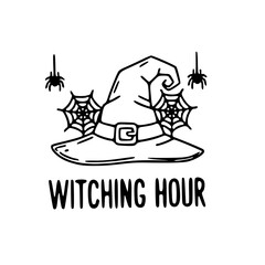 Fototapeta premium Witching Hour Halloween Vector Illustration