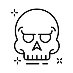 Take a look at this amazing outline outline icon of spooky skull
