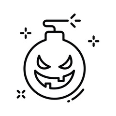 Halloween pumpkin shaped bomb for scary and spooky artwork.