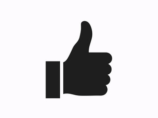 Thumbs up approval vector icon on white background