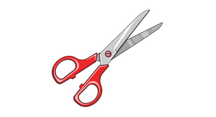 Illustration of red handled scissors in vector