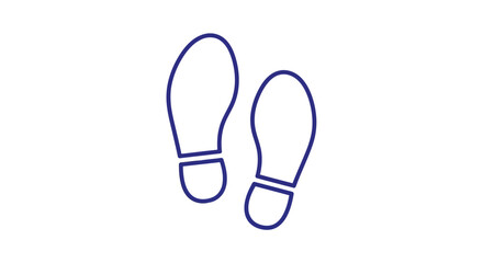 Fototapeta premium Blue footprint icon for tracking and navigation
