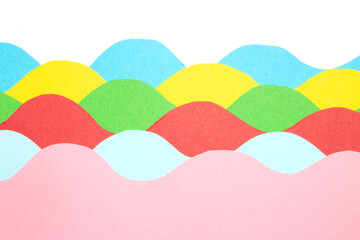 Simple Paper Card Primary Colour Wave Flowing Wavy Geometric Shapes in Multicolour Rainbow Calm...