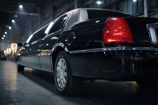 Elegant Black Limousine Parked for Luxury Events