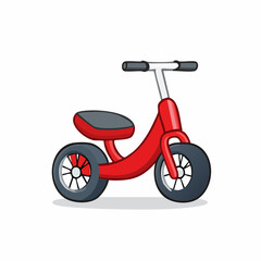 Obraz premium Adorable red balance bike for toddlers learning to ride, a fun way to develop coordination and motor skills, promoting active play and childhood adventures