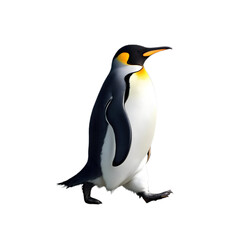 Obraz premium Emperor penguin front pose, isolated PNG, soft natural light, detailed feathers.