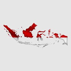 Vector flag Indonesia in the form of a map