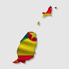 Vector flag Grenada in the form of a map