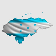 Vector flag Honduras in the form of a map