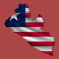 Vector flag Liberia in the form of a map
