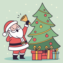 santa claus and christmas tree