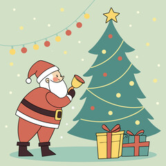 santa claus and christmas tree