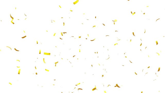 Colorful Isolated Confetti party popper Explosion confetti Blast Realistic On Isolated Background. Falling golden confetti on White And Black background 4K with Alpha channel. Double burst of confetti