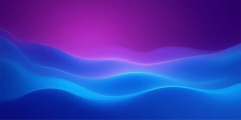 Abstract flowing waves of vibrant neon blue and purple light creating a futuristic and ethereal landscape