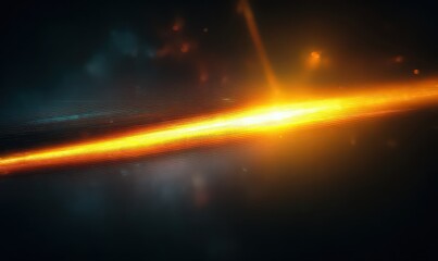 Abstract Orange Light Trail On Black Background Creating Visual Texture And Dramatic Effect