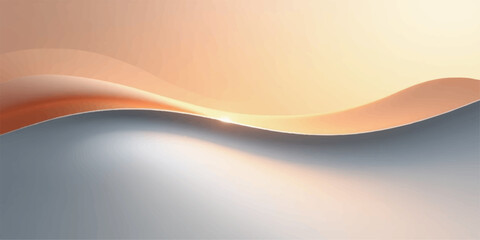 Abstract flowing waves of soft peach and grey light create a serene and elegant background design