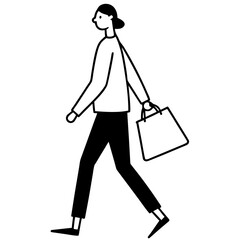 Woman walking with shopping bags vector illustration