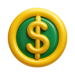 Obraz premium PNG 3D dollar symbol icon