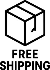 Free Shipping stamp, minimalist vector logo design, fast delivery label, duty free and customs free sign, clean typography badge for e-commerce, global logistics and online store promotion