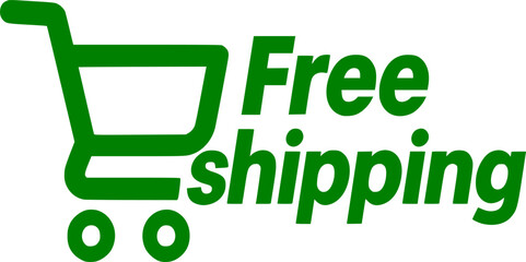 Free Shipping stamp, minimalist vector logo design, fast delivery label, duty free and customs free sign, clean typography badge for e-commerce, global logistics and online store promotion