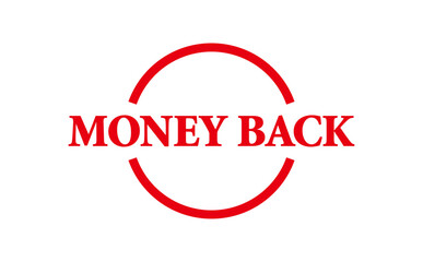 MONEY BACK - Red Rubber Stamp with text message MONEY BACK
