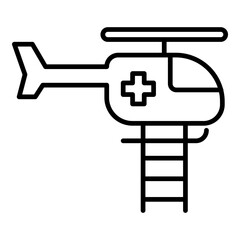Fototapeta premium Rescue Helicopter Icon. Vector Line Icon 