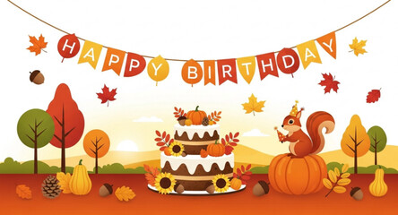 Naklejka premium vector illustration of an autumn background