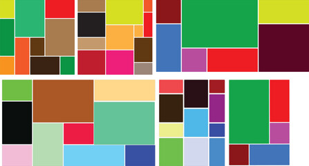 Modern Bento Grid Abstract Layouts with Geometric Tiles and Rounded Corners