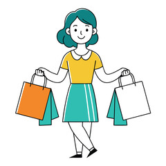 girl with shopping bags