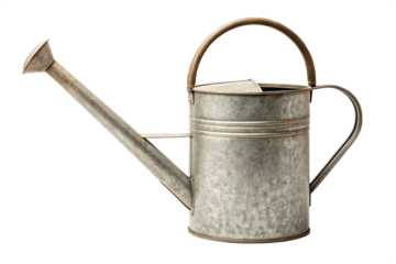 Watering Can's Gentle Pour: A classic, vintage-style watering can, ready to nurture a garden, with its elegant design and practical functionality.