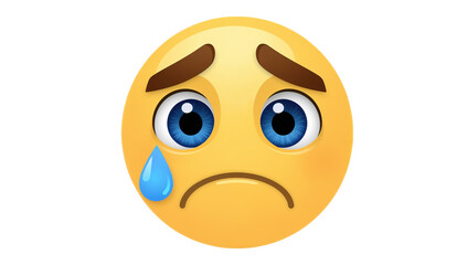Obraz premium Sad Emoji Illustration Expressing Emotion in a Digital Design