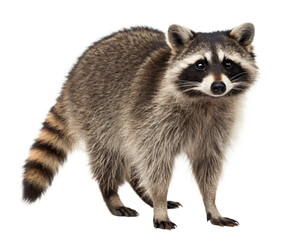 Obraz premium Raccoon: A detailed view of a single raccoon, showcasing its captivating features and fur patterns.