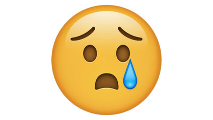 Fototapeta premium Crying Face Emoji Expressing Sadness and Disappointment in Digital Communication