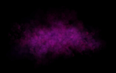 Violet or purple smoke cloud on transparent background mockup template for visual overlays, effects or atmospheric scenes