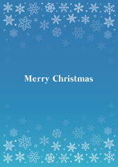 ブルーグラデーションのスノーフレークポスター・背景縦・フレーム用