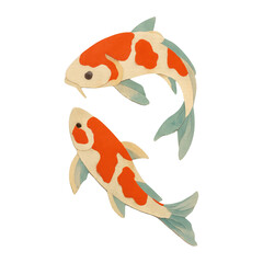 PNG Colorful koi fish illustration