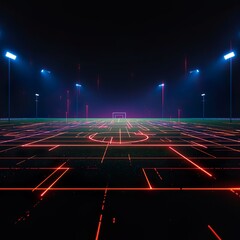 Neon Soccer Field
