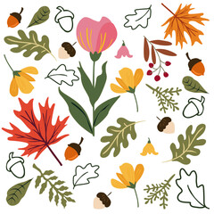 Autumn Leaf Vector, Fall Season Elements.
Stylish vector drawing Ideal for wall decorations or textile design prints, shawls, dresses.