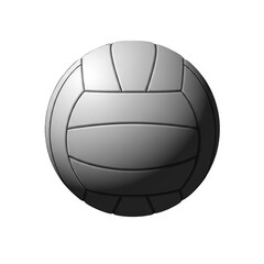 Classic white volleyball with panel seams isolated on transparent background