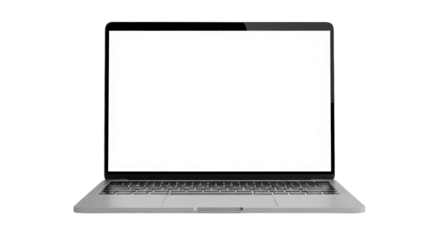 Blank laptop screen displayed on modern laptop for design and mockup presentations