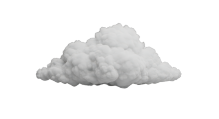 Fluffy white cloud isolated on transparent background for weather and nature concepts