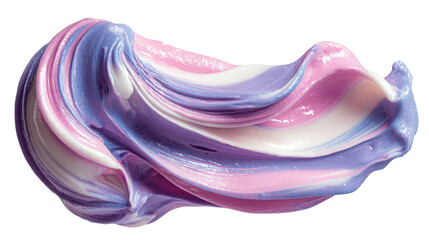 A swirl of pink and purple ice cream on transparent background	