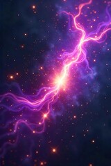 Mystical Purple and Gold Energy Burst Ethereal Particles Dance in a Swirling Light Flare, Perfect for Fantasy, Magic, and Otherworldly Designs