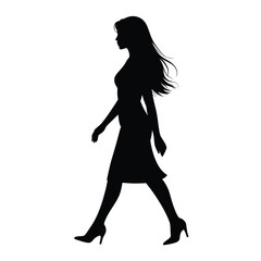Elegant female silhouette vector illustration scalable eps graphic design element silhouette vector illustration white background