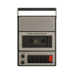 PNG Vintage audio cassette recorder element.