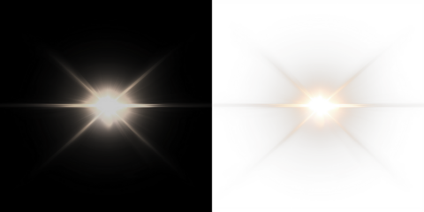 Bright Starburst Light Effect Overlay PNG on transparent background