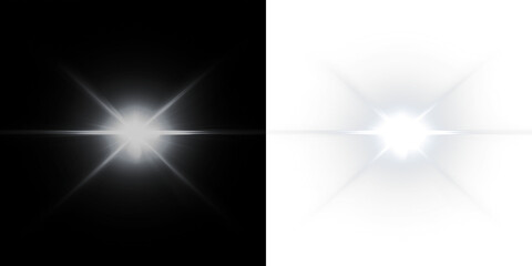 Bright Light Effect PNG Overlay with Flare and Glow on transparent background