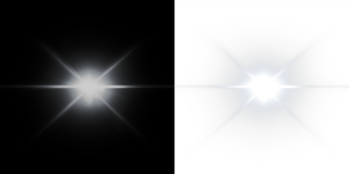 Bright Light Effect PNG Overlay with Flare and Glow on transparent background