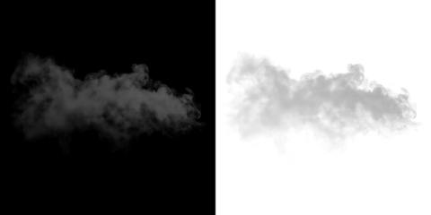Smoke PNG Overlay on Transparent Background with Volumetric Mist Effect
